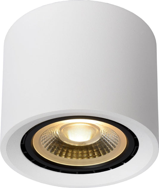 Lucide fedler - plafondspot (plafondlamp) - ø 12 cm - led dim to warm - gu10 (es111) - 1x12w 2200k 3000k - wit