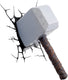Marvel 3dlightfx thor hammer wandlamp – 3d led-nachtlamp voor kinderkamer – draadloos met realistisch inslag-effect