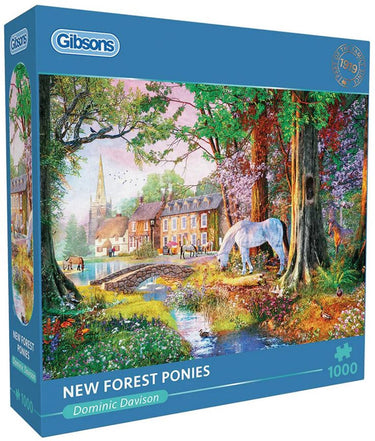 Gibsons - new forest ponies (door dominic davison) - 1000 stukjes 68×49cm (b×h) - legpuzzel voor volwassenen