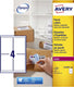 Verzendetiket avery block-out - 99 - 1 x 139mm wit doos 100 vel - 4 etiketten per vel