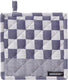 Ddddd - barbeque pannenlap - set van 2 stuks - geruit - met ophanglus - 21x21 cm - blauw