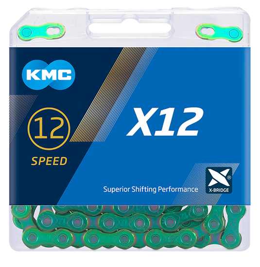Kmc ketting x12 waxed 126 schakels - aurora green