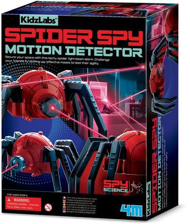 4m wetenschap en spel - spinnen bewegingsdetector - led - bouwpakket - kidzlabs - spy science - 8 jaar