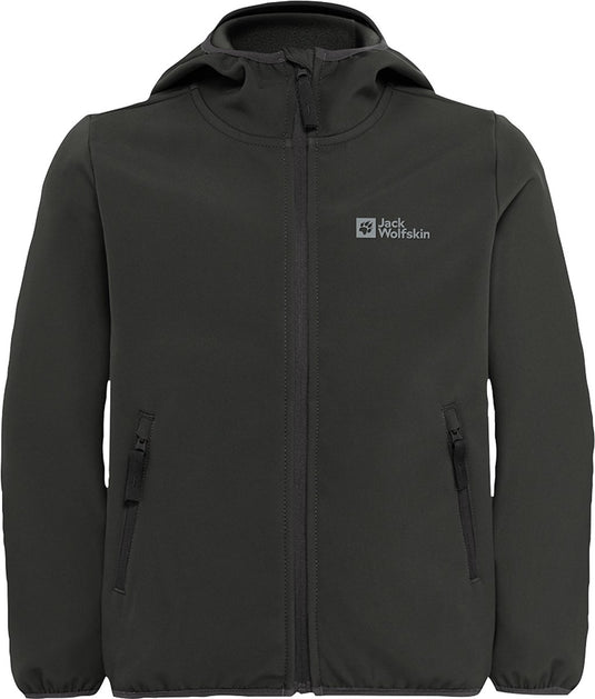 Jack wolfskin fourwinds jacket kids outdoorjas - granite black - 128
