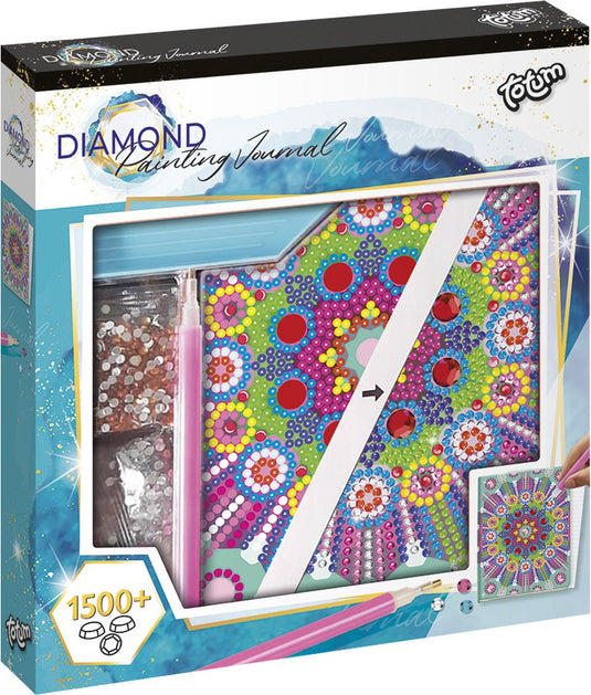 Totum notitieboek mandala - diamond painting dagboek schrijfboek - creatief speelgoed meisjes knutselen creatief cadeautip kerst