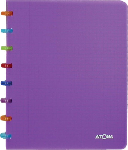 Atoma tutti frutti schrift, ft a5, 144 bladzijden, commercieel geruit, transparant paars