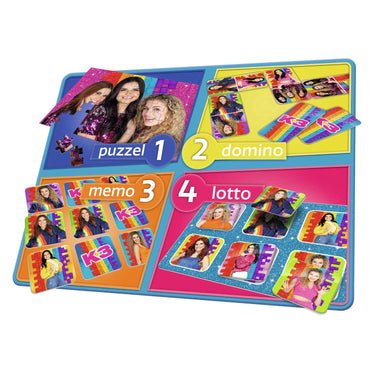 K3 spel - 4 in 1 spel - memo, domino, puzzel en lotto