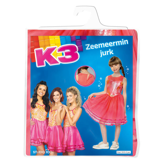 Studio 100 k3 verkleedjurk - zeemeermin jurk, 6-8 jaar