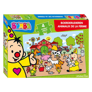 Studio 100 bumba puzzel boerderijdieren, 4st.
