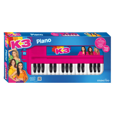 K3 speelgoedinstrument - piano met drumpad - met fragmenten van 5 liedjes - roze - inclusief batterijen