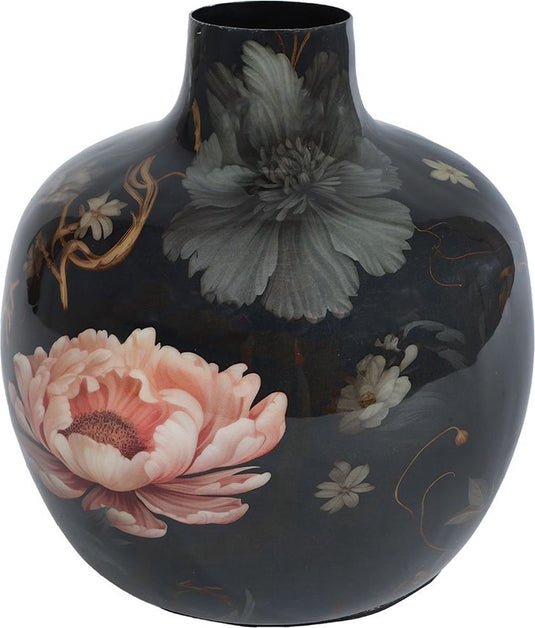 Gifts amsterdam vaas pigeon m zwart bol metaal 18x18x18cm