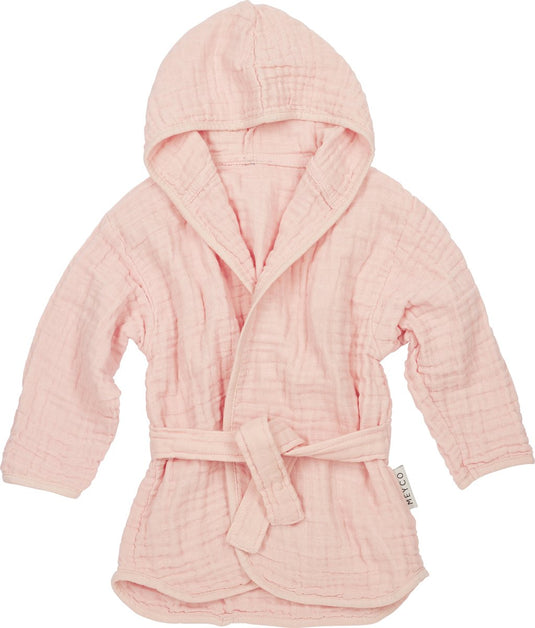 Meyco baby uni badjas - pre-washed hydrofiel - soft pink - 74 80