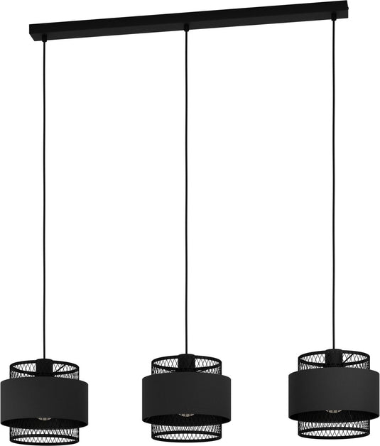 Eglo bazely hanglamp - e27 - 99 cm - industrieel - zwart