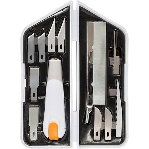 Fiskars mes, beitel en zaagset, l: 15 cm, b: 3 cm, 1 set