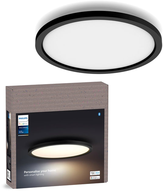 Philips hue aurelle paneellamp – warm- tot koelwit licht – zwart – rond