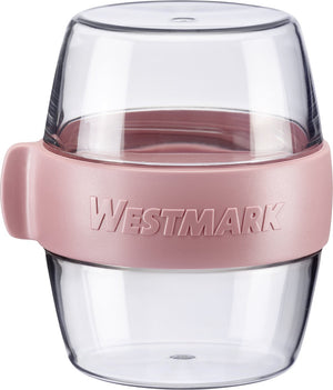 Westmark pocket box mini, praktisch maaltijdbakje voor onderweg, ideaal voor yoghurt, fruit, groenten, snacks, 400 ml (2 x 200 ml), bpa-vrij, roze