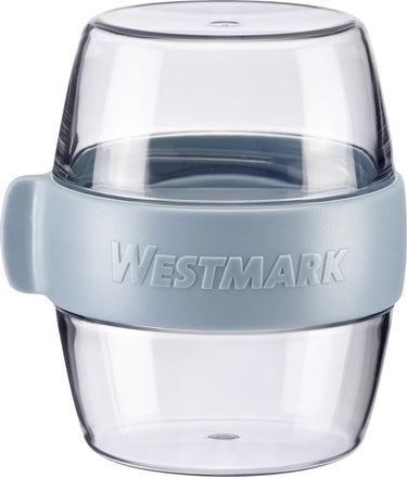 Westmark pocket box mini, praktisch maaltijdbakje voor onderweg, ideaal voor yoghurt, fruit, groenten, snacks, 400 ml (2 x 200 ml), bpa-vrij, blauw