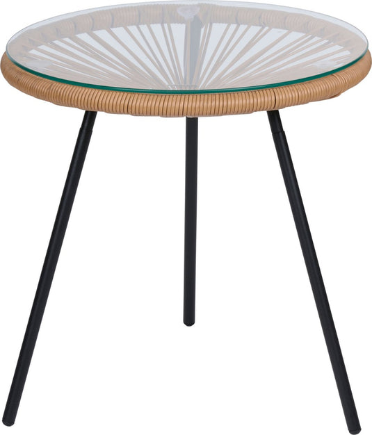 Arti casa bijzettafel acapulco - salontafel met glasblad en metaal - bijzettafeltje voor woonkamer - ø45 x 45 cm - modern design