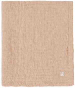 Jollein baby deken wieg jersey 75x100cm - jacquard biscuit - gots