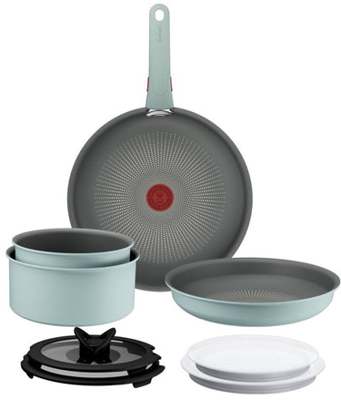 Tefal ingenio halo ecalyptus - pannenset - 9-delig - inclusief deksel - handgreep