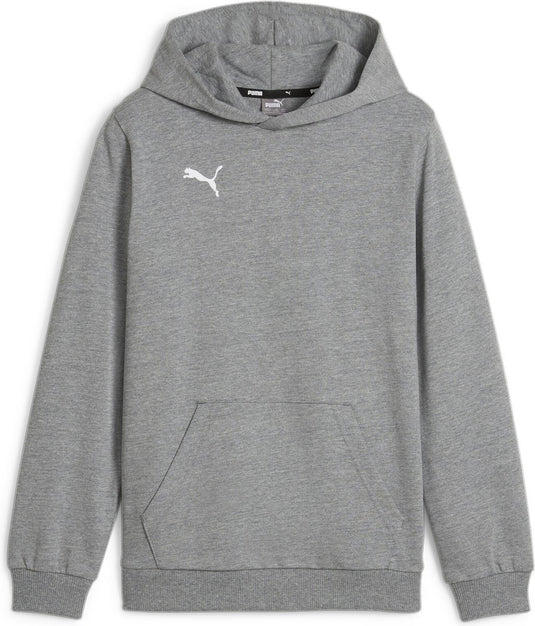 Puma teamgoal casuals hoody jr jongens sporttrui - medium gray heather- white