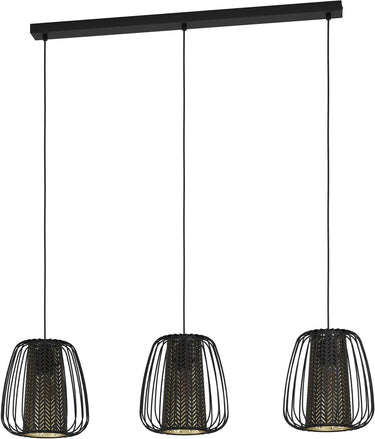 Eglo curasao hanglamp - e27 - 99,5 cm - zwart goud