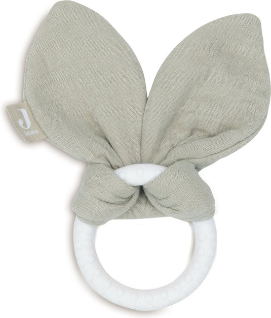 Jollein bijtring siliconen bunny ears - olive green