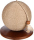 Flamingo kattenspeelgoed - kattenspeelbal krabbal estrella bruin ø 24,5 cm – interactieve speelbal met jute krabtouw en veer – krabspeelgoed kat compact stijlvol