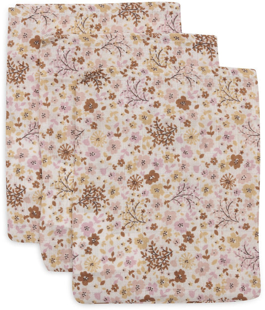 Jollein hydrofiele washandjes 15x20cm - flower fairies - katoen - 3 stuks