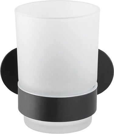 Wenko turbo-loc® tandenborstelbeker orea uno rvs zwart mat - tandenborstelhouder - bevestigen zonder boren - zelfklevend - 10 jaar garantie