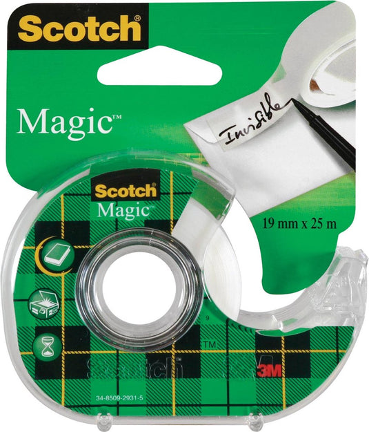 Scotch plakband magic 810 19mmx25m onzichtbaar + afroller | blister a 1 stuk