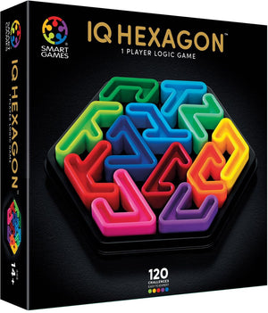 Smartgames iq hexagon deluxe - iq deluxe logisch denkspel premium breinbreker - geometrische puzzel met 120 opdrachten - luxe zeshoek puzzel - solospel voor tieners en volwassenen - premium cadeau vanaf 14 jaar