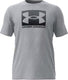 Under armour ua m boxed sports updated ss-gry heren sportshirt - mod grijs light heather - zwart
