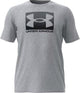 Under armour ua m boxed sports updated ss-gry heren sportshirt - mod grijs light heather - zwart