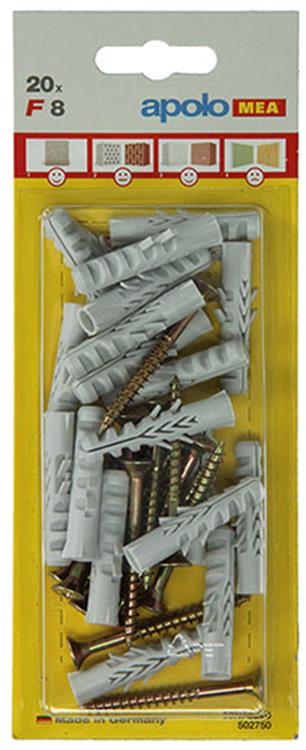 Afbeelding laden in galerijviewer, Celo 1015377 - 20 nylon pluggen f + sps 8 mm + schroeven 502750 | 5 stuks
