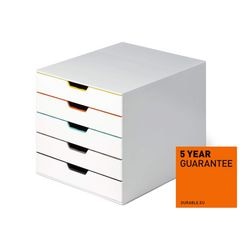 Ladekastje durable varicolor mix 5 a4 wit