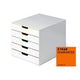 Durable ladekastje varicolor mix 5 a4 wit