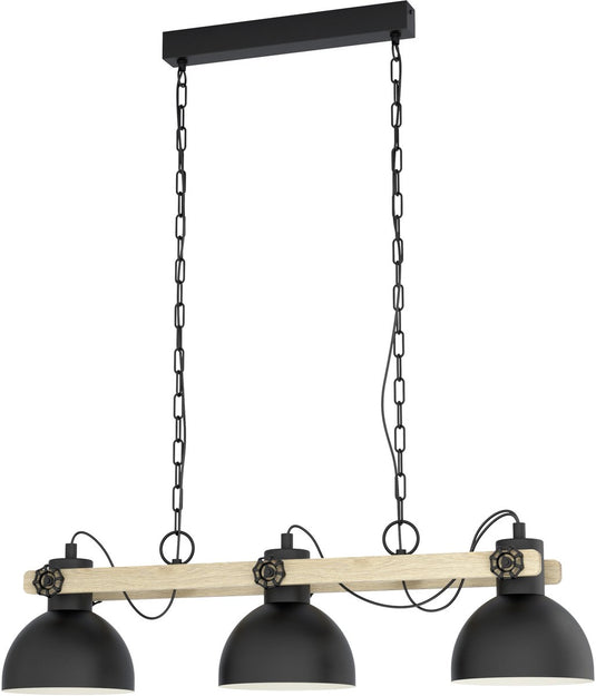 Eglo lubenham hanglamp - e27 - 90 cm - zwart bruin