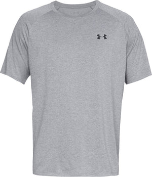 Under armour ua tech 2.0 ss tee-gry heren sportshirt - steel light heather - zwart