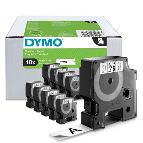 Dymo label tape d1 wit 7000 mm