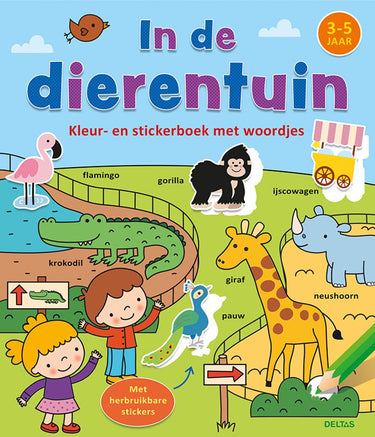 Deltas kleur-en stickerboek - in de dierentuin
