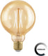Eglo golden age led lamp - e27 - ø 9,5 cm - dimbaar - 4w - 1700k - amber