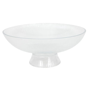 Schaal op voet lines clear ø 25x11 cm | 2 stuks