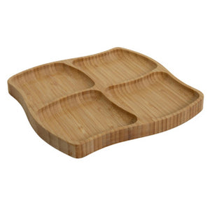 No brand bamboe tapasbord 4 vakken 20x20x1,5cm fsc 100% | 4 stuks