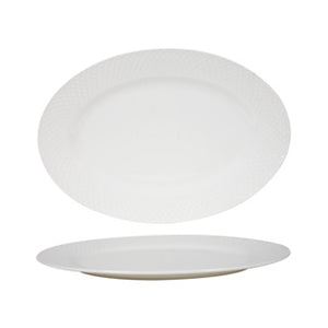 Serveerbord ovaal diamond porselein 34,5x24,2 cm | 6 stuks