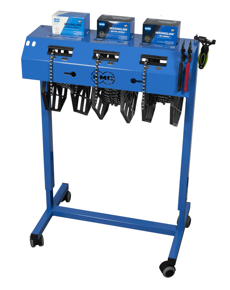 Load image into Gallery viewer, KMC Fietskettingrolhouder Pro - Blauw - 90x60x40cm

