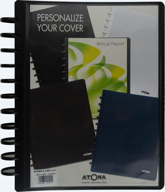 Atoma showalbum – a4 – 100 hoezen – 11-rings – personaliseerbare pp kaft