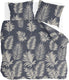 Byrklund dekbedovertrek pretty palm - 240x220 - 100% katoen - grijs blauw