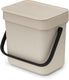 Brabantia sort go aanrecht afvalbakje - 3 liter - soft beige