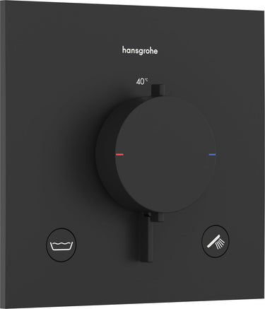 Hansgrohe ecostat comfort e - inbouwthermostaat - ecostat thermostaat - zekerheidscombinatie en1717 - 2 functies - mat zwart